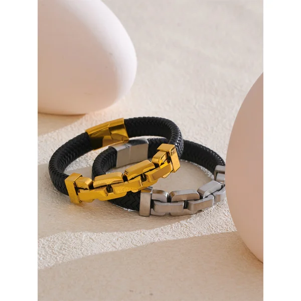 Bracelet en acier inoxydable plaqué 18 carats